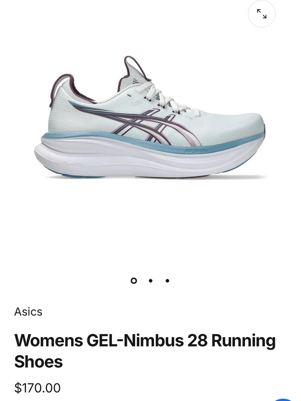 ASICS Womens GEL-Nimbus 28 Running Shoes - Light Blue/White